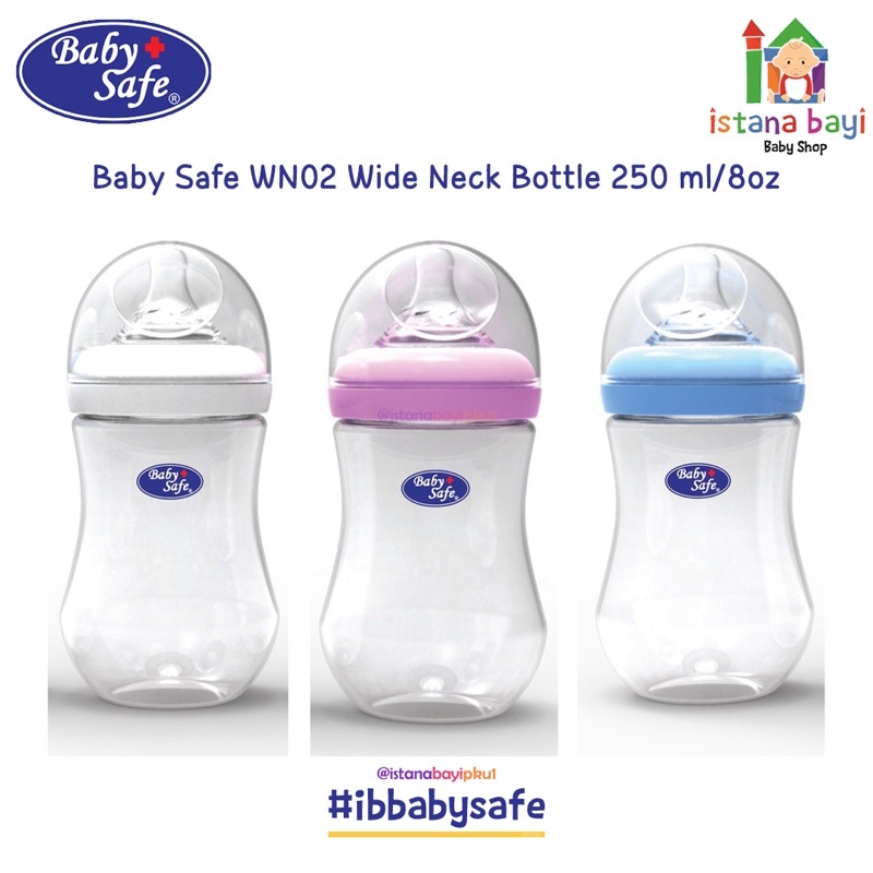 Baby Safe Wide Neck Bottle 125 / 250 ml WN001/WN002/WNS01/WNS02 /WN04 /WN05 - Botol susu bayi