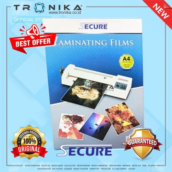 

Termurah Secure Plastik Laminating F4 (225X340Mm)