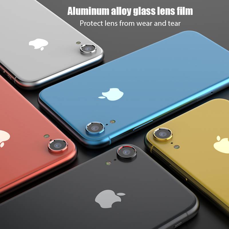 Pelindung Layar Tempered Glass + Frame Ring Metal Untuk Iphone Xr X R 6.1 &quot;