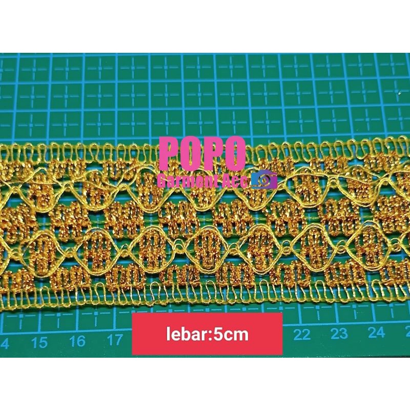 RENDA INDIA MOTIF TENGAH KODE:906 / LEBAR:5CM ( ISI:17 YARD )