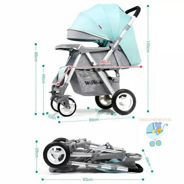 Kereta Bayi dorong Stroller Bayi Original Wonfus Stroler Baby Alat Bantu Bawa Bayi New Dorongan Anak-3