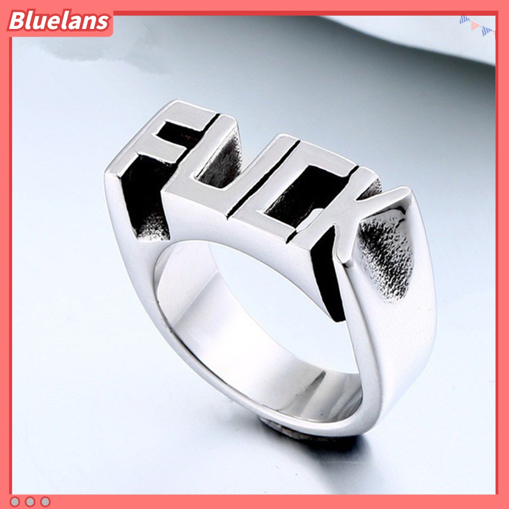 Cincin Bahan Stainless Steel Gaya Punk Hip-Hop Untuk Pria Dan Wanita