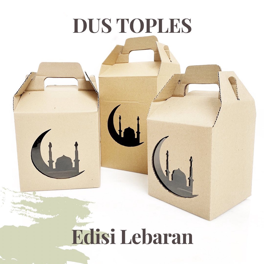 

Kardus Lebaran Corrugated Die Cut 13x13x14 , 15x15x15 , 15x15x22 Handle Box Kotak Dus Toples Gable Box Lubang Mika Masjid