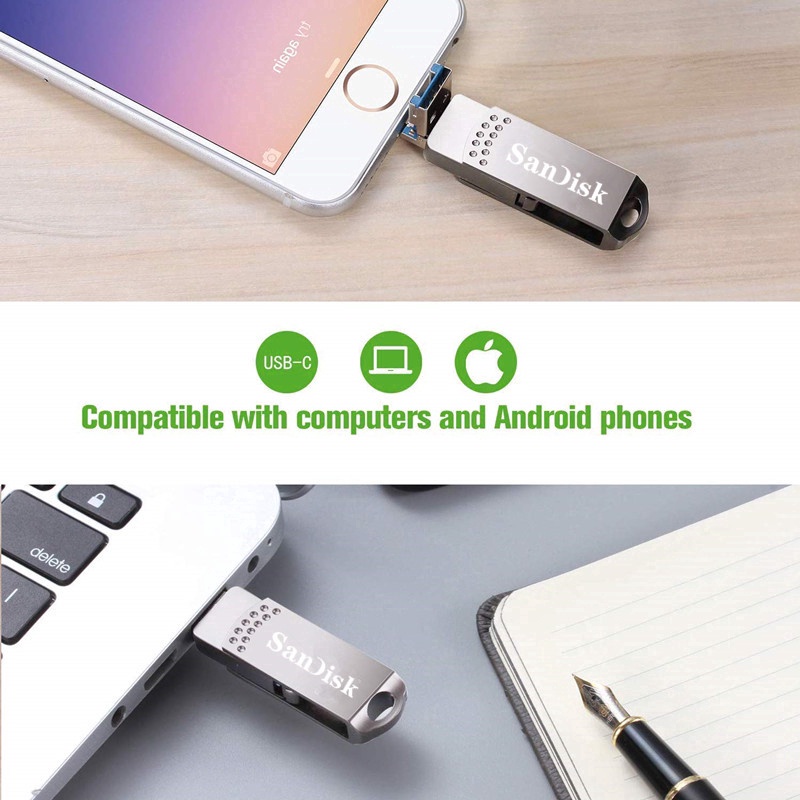 3 in 1 Flash Disk smart phone/Komputer/Laptop 16-512gb