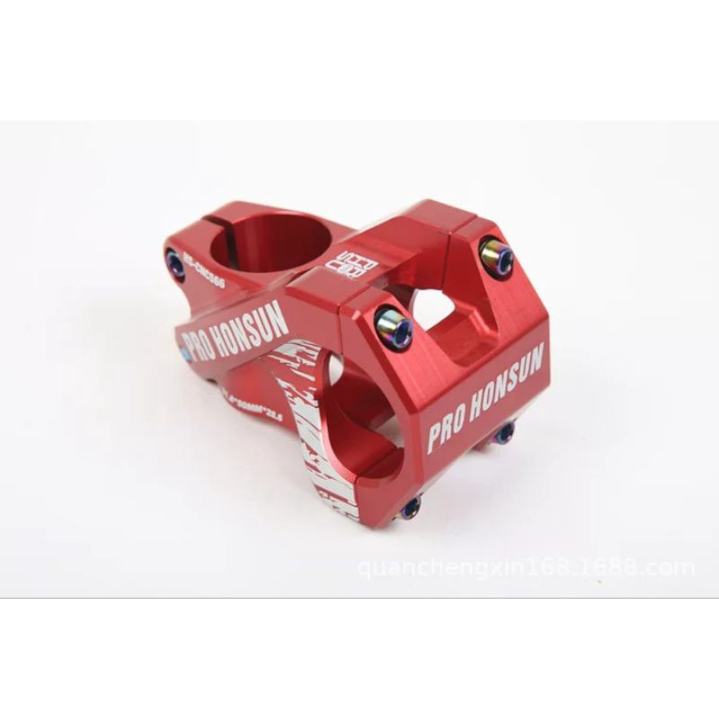 Pro Honsun Stem 31.8 mm Panjang 50 mm OS Stem Handlebar Sepeda AM DH Merah