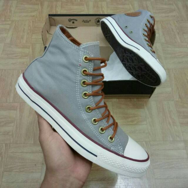 Sepatu Converse Premium Classic Grade Original High Grey Abu Sneakers Vietnam Pria Wanita Hadiah