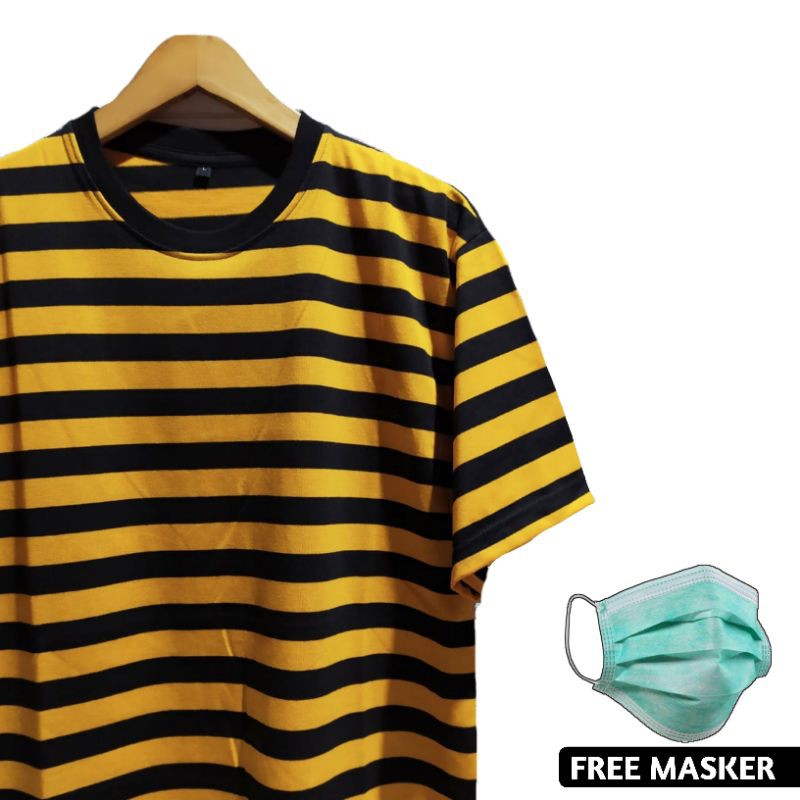 Kaos salur biru putih kaos salur pria terbaru kaos katun premium kaos dostro bahan adem