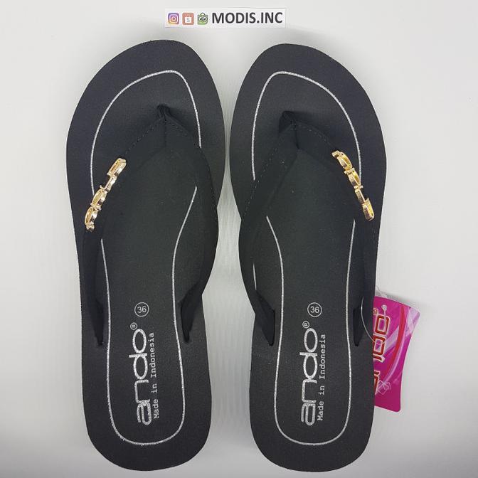 Sendal jepit ando joice perak sandal spon wedges cewek wanita murah TERLARIS