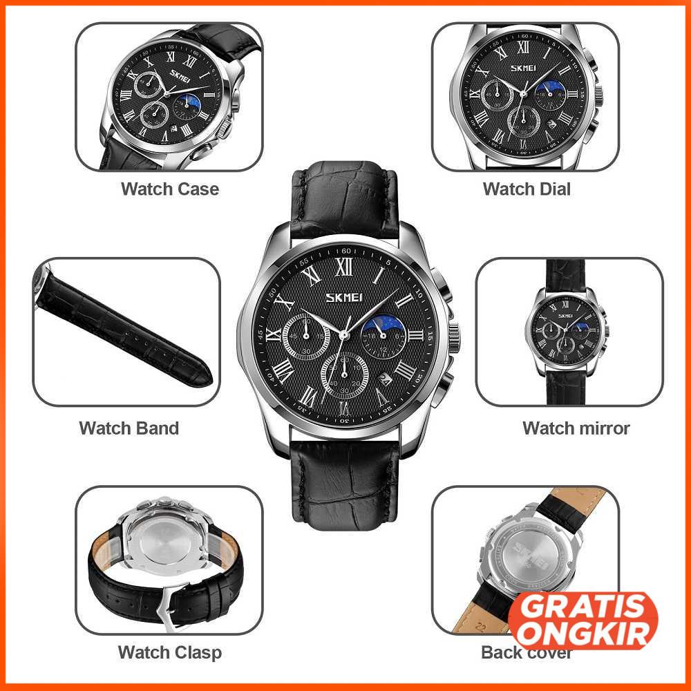 SKMEI Jam Tangan Analog Pria Strap Kulit - 9260