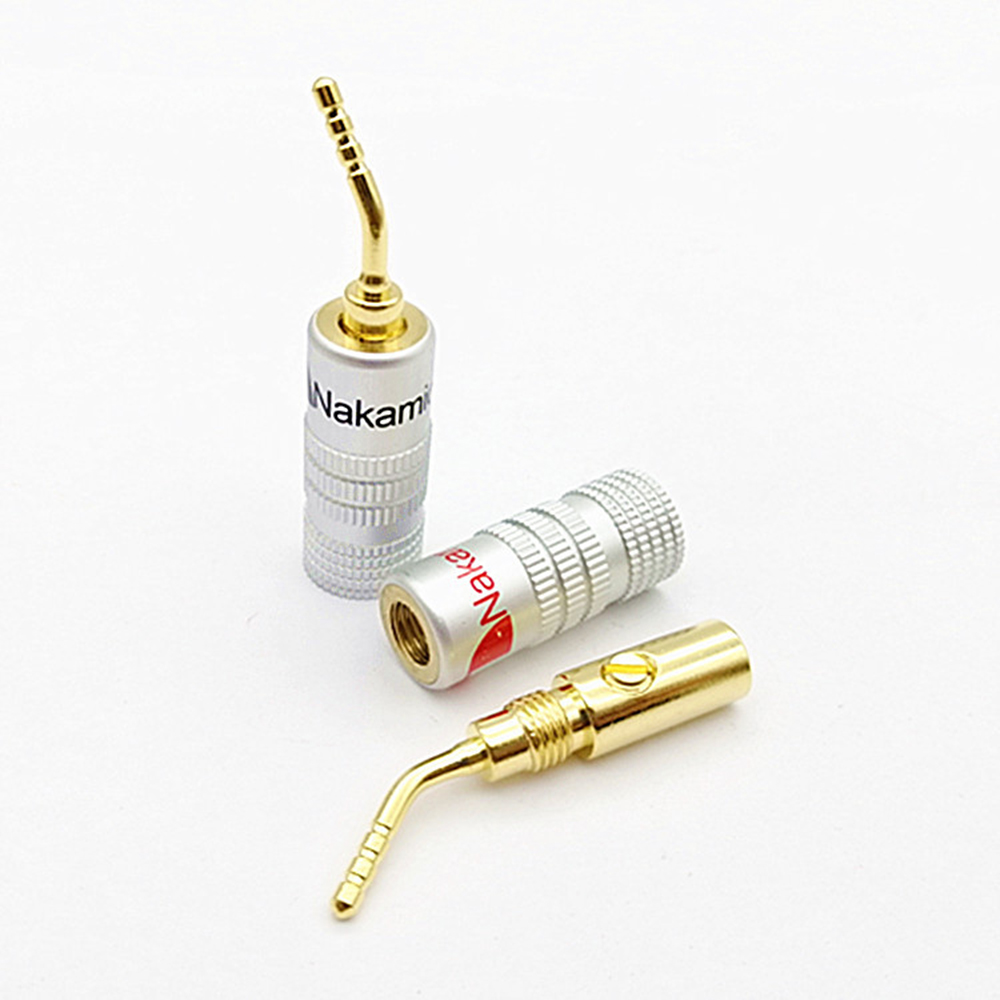 ELEGANT 2pcs Plugs Speaker Banana Plug Connectors Video Musical Cable Wire Pin Gold-Plated Audio Terminals/Multicolor