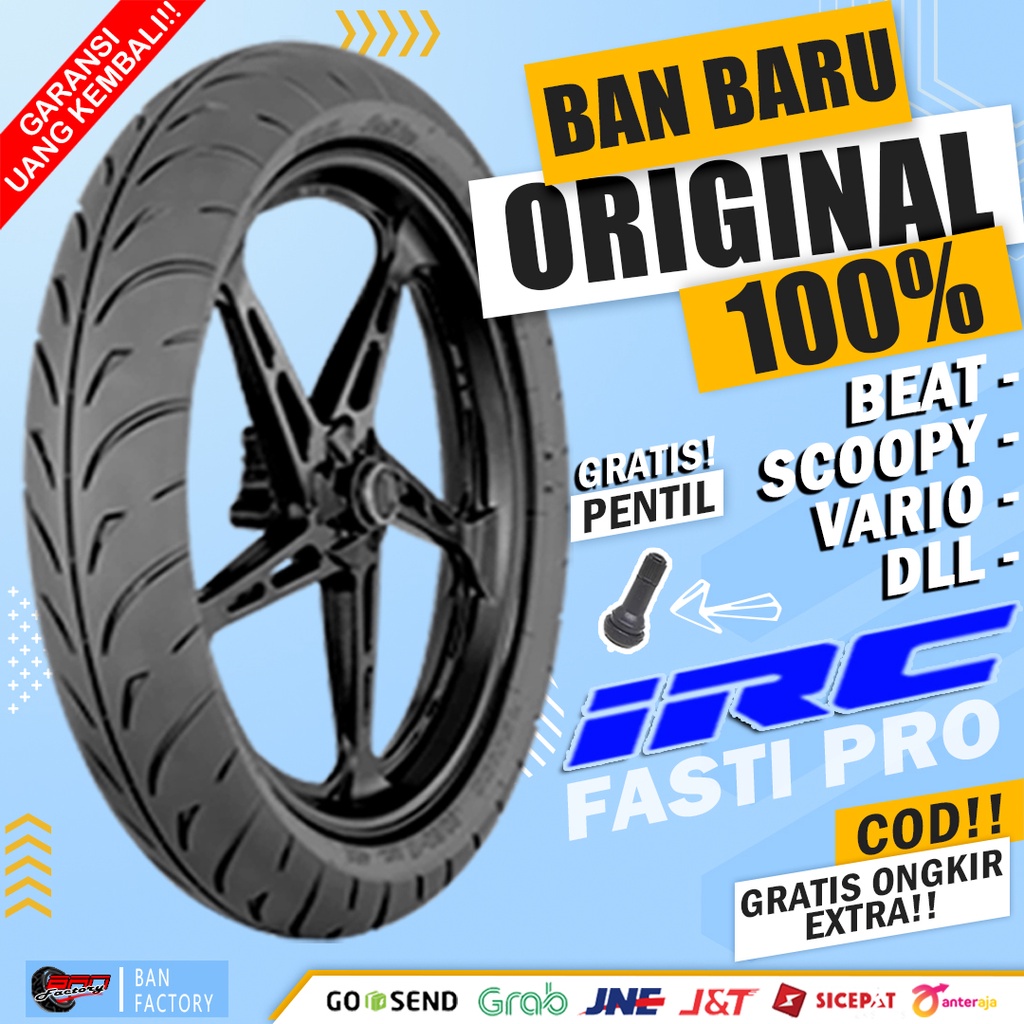 Ban Motor IRC FASTI PRO Ring 14 Tubeless Ban Tubles Depan Belakang  Motor Matic Beat Vario Scoopy PCX AEROX Ring 14