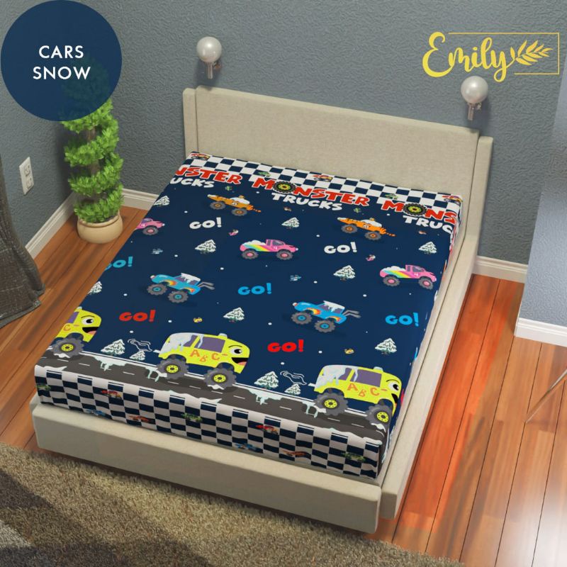 Sprei Anti Air Waterproof / Sprei Protektor import motif seperai protector sprei halus homemade 180 x 200 dan 160 x 200 sprei 120x200 anti ompol murah-Monster truk