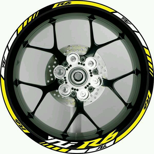 Stiker Velg Motor model Yamaha YZF R6 ukuran velg 17".