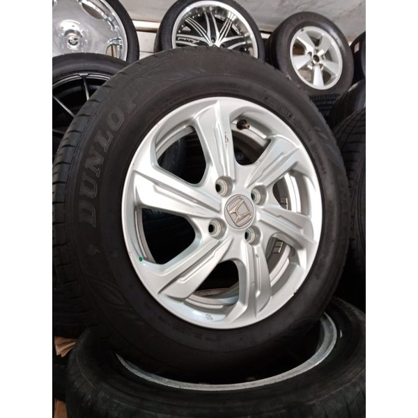 Velg Mobil Bekas Oem Brio E Ring 14 + Ban Dunlop 175 65 R14