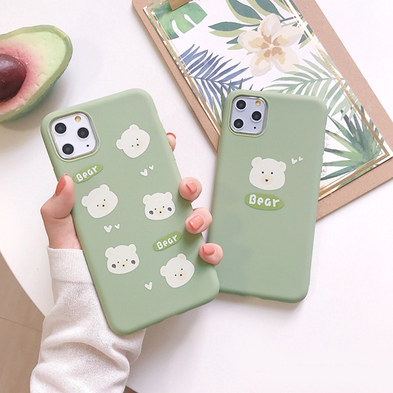 Beruang kartun lucu Hijau soft Case Xiaomi Redmi NOTE9 NOTE9pro NOTE8 NOTE8 Pro NOTE7 NOTE7 Pro NOTE6Pro NOTE6  NOTE5A NOTE5 NOTE5Pro Note4X Redmi Note4 Redmi 8 Redmi 8A Redmi 7A Redmi 6Pro/A2 Lite Redmi 6A Redmi 6 Redmi 5A Redmi 5plus Redmi 5-5