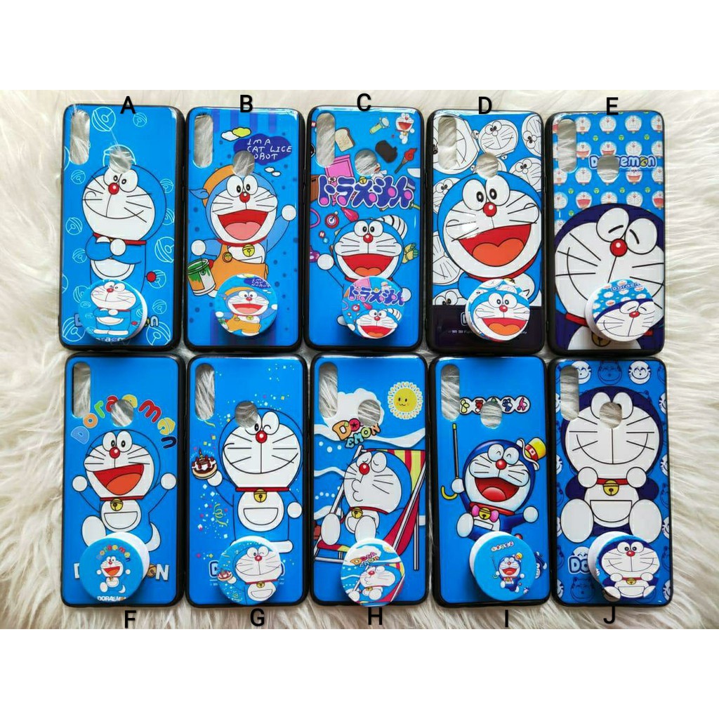 Case + popsocket Xiaomi redmi 5 5 plus Note 5 Note 6 pro - Fuze Uv Hc pop socket kartun doraemon