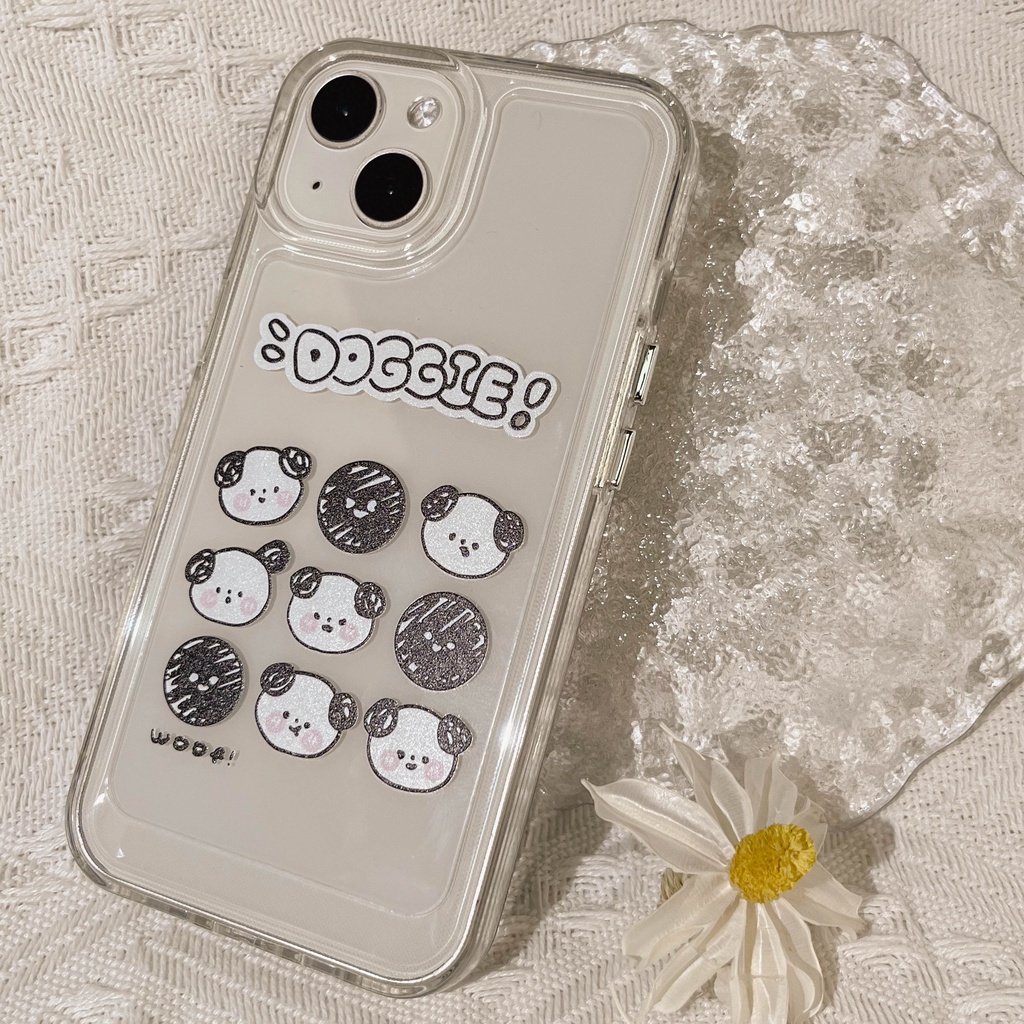 Ins Casing TPU iPhone 11 13pro 13prm 12 7Plus xs 8Plus XR 7 8 XR 11pro xs Max 12Pro Max Motif Anak Anjing Shockproof