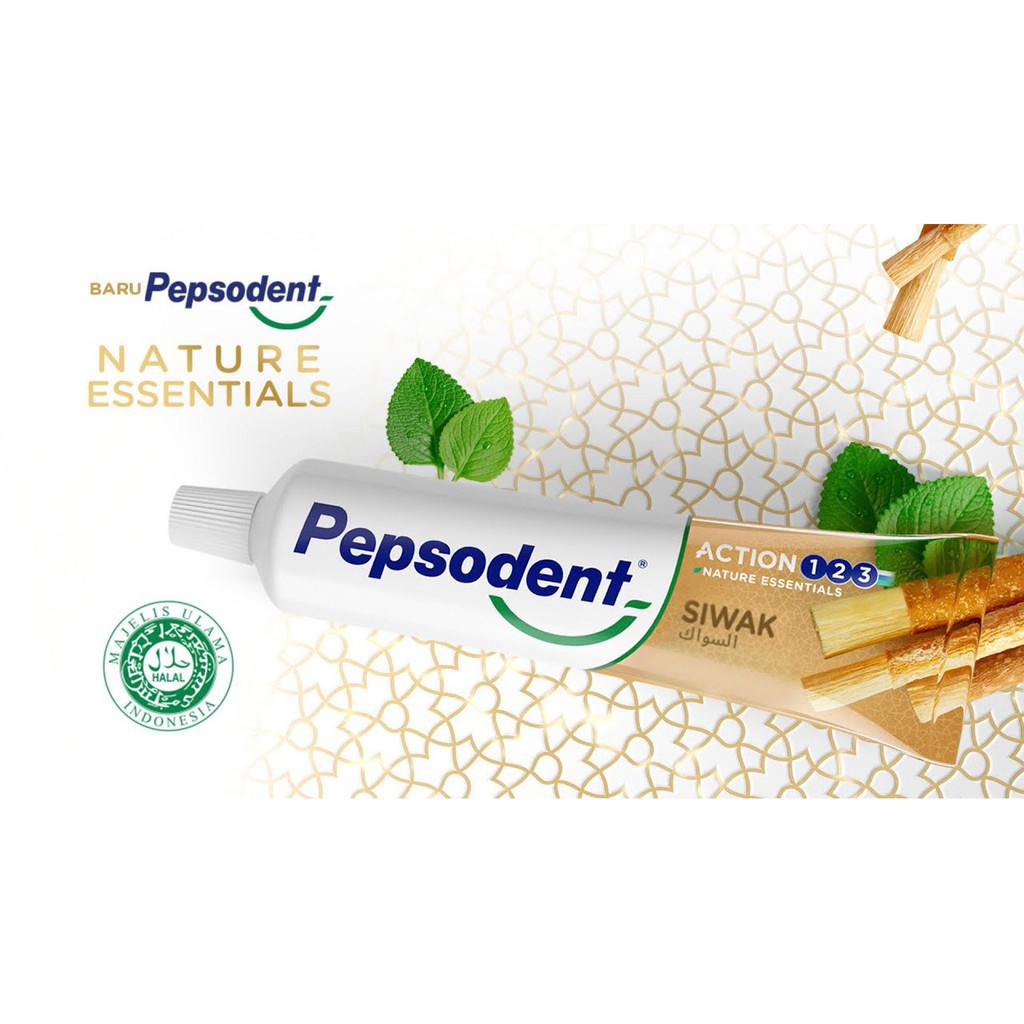 PEPSODENT ACTION 123 SIWAK NATURE ESSENTIALS PASTA GIGI - HALAL