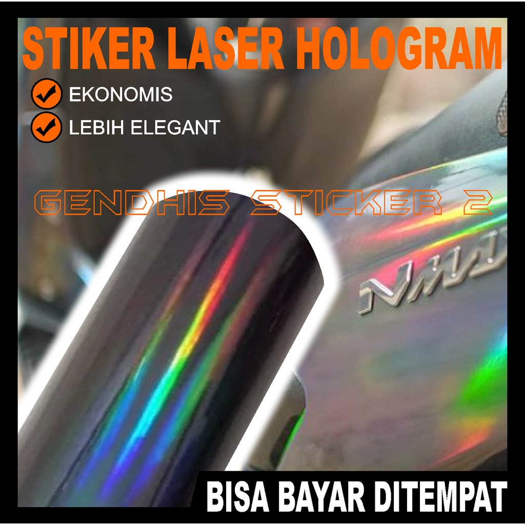 Stiker Skotlet Hologram Laser Hitam / Hitam Hologram