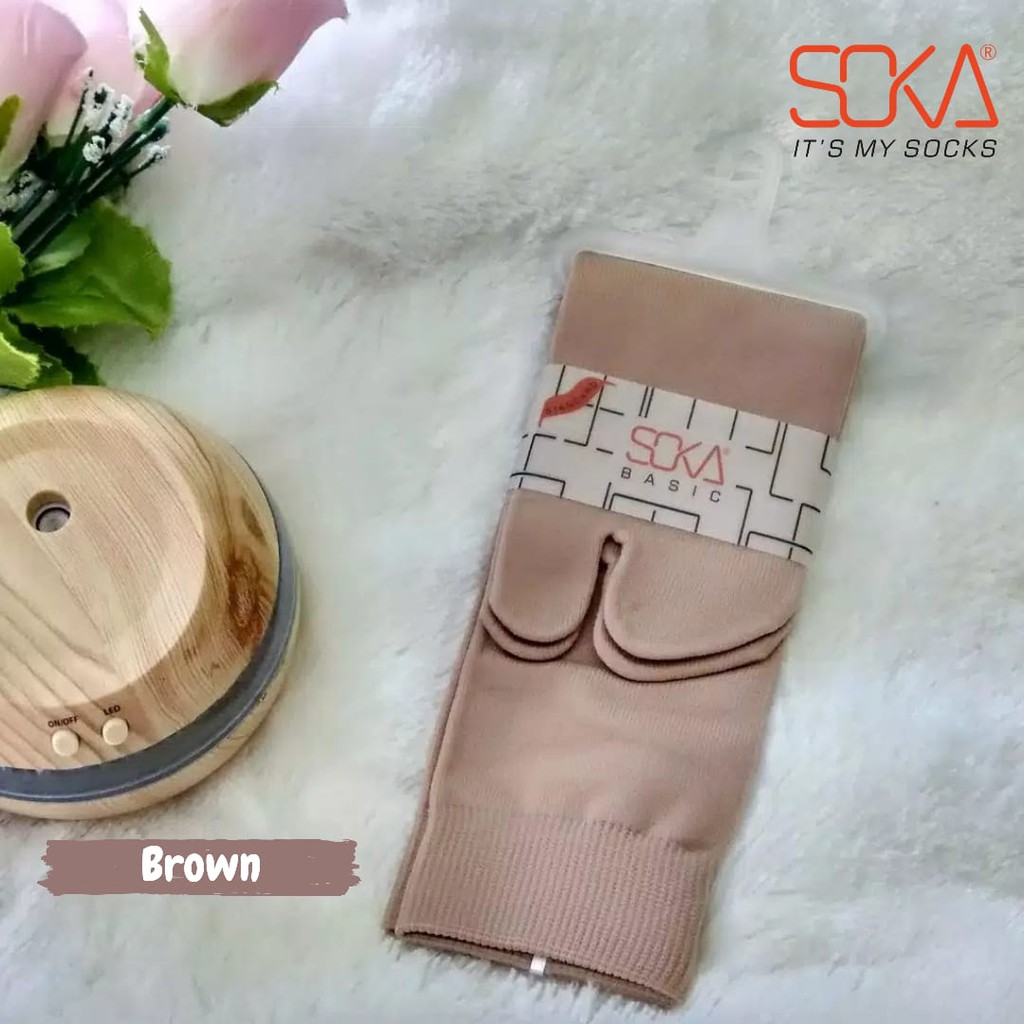 Kaos Kaki SOKA Jempol Panjang - Size L Basic Standar Polos-L-Brown|CoklatKulit