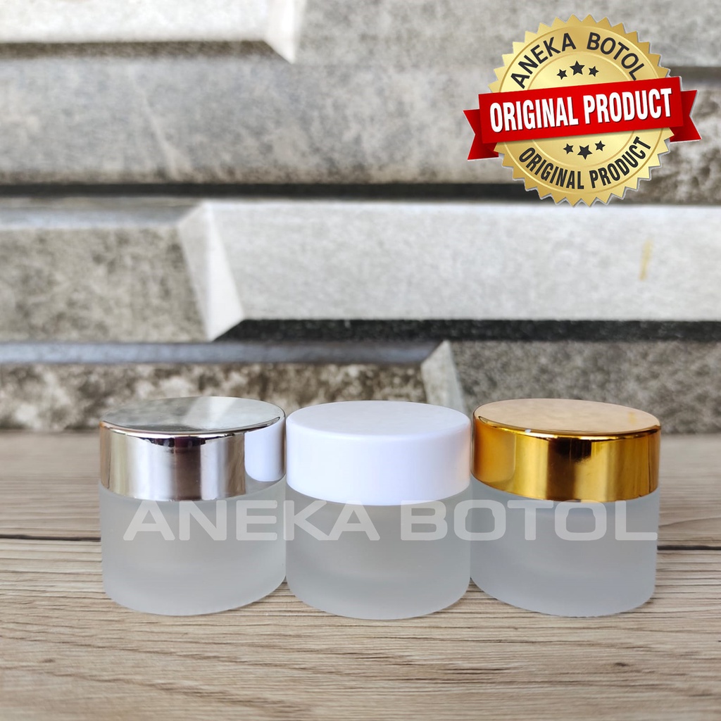 POT CREAM KACA 10 GRAM TUTUP GOLD PUTIH SILVER / POT GLASS IMPORT EXCL