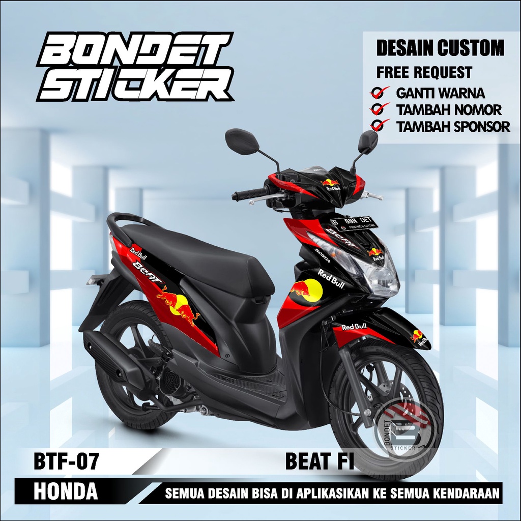 STIKER MOTOR - DECAL MOTOR HONDA BEAT FI INJEKSI KODE BTF-07