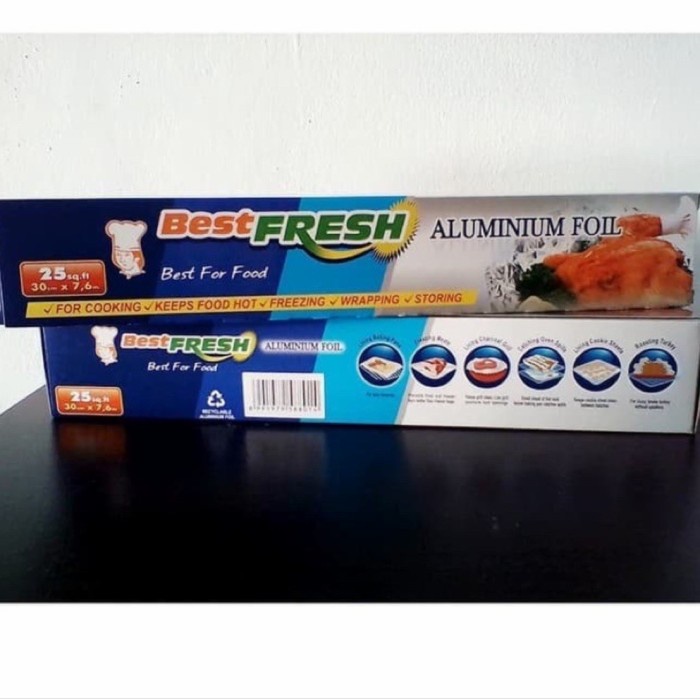 

Hot Sale Bestfresh Alfoil Roll Dalam Kotak Dengan Pisau Potong 30Cmx7,6M Bagus
