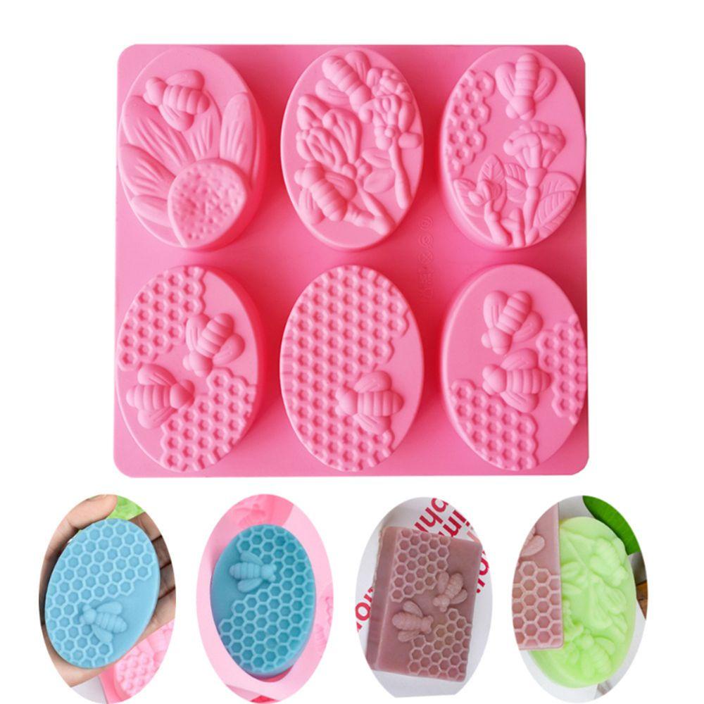 Top Sabun Cetakan 6rongga Lebah Lebah Oval Sarang Lebah DIY Craft Handmade Kue Resin Molds