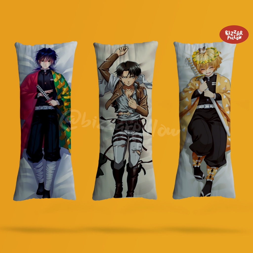 Bizzarpillow Bantal Anime Dakimakura Ukuran 100 x 36cm  Custom Jujutsu Kaisen / AOT / Demon Slayer BZ155