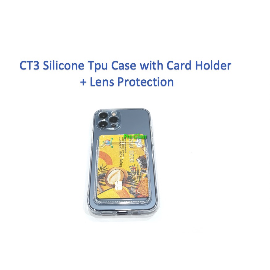 CT3 Iphone 12 / 12 Mini / 12 Pro / 12 Pro Max Silicone Card Holder Case Lens Protect