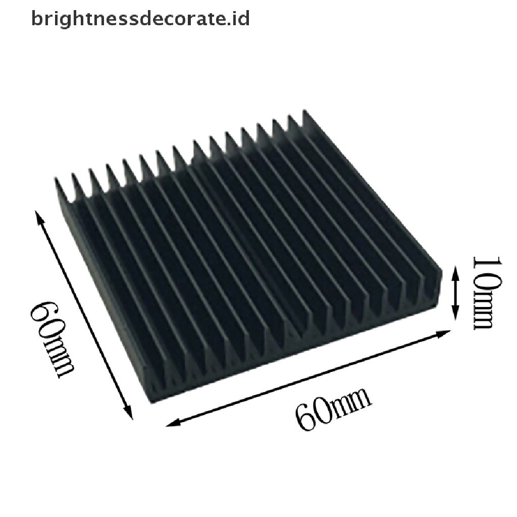 1 Pc Chip Motherboard Heatsink Radiator Bahan Aluminum Warna Hitam Ukuran 60x60 X 10mm