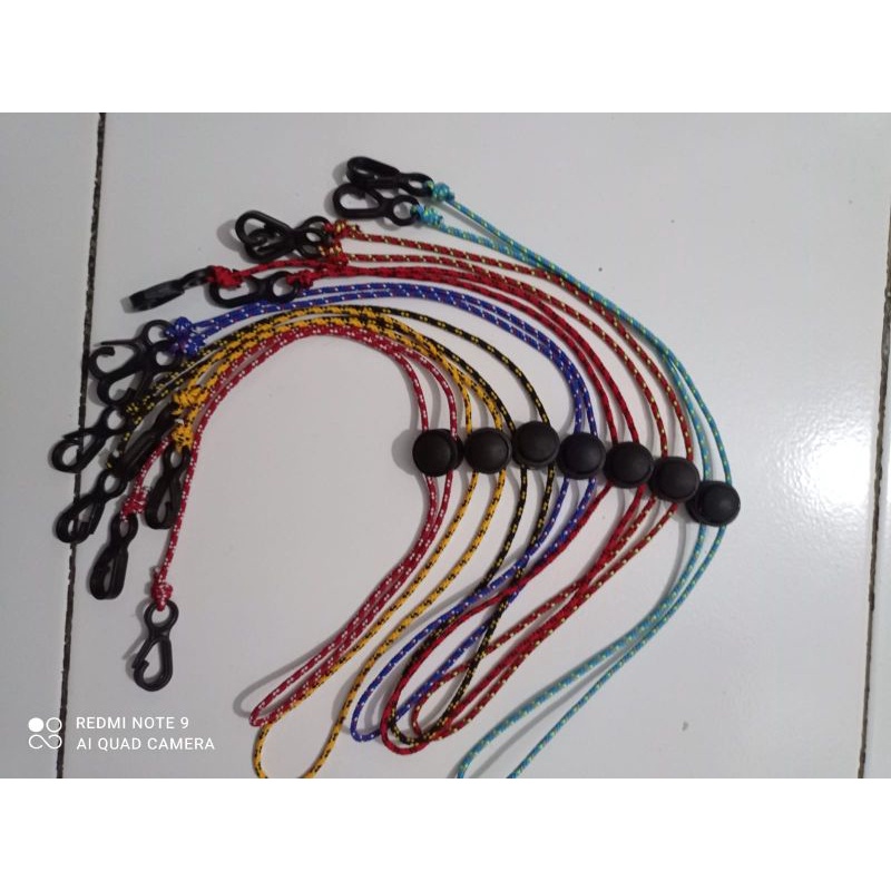 STRAP MASKER TALI PRUSIK 2 MM strap masker murah / Strap masker costum / Strap masker prusik