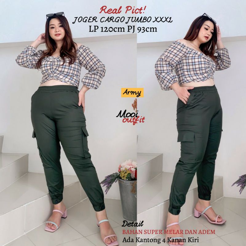 Fit To BB 65-85kg Celana Jogger Cargo Panjang Unisex All Size Pria Wanita Jumbo Joger Kargo Big Size