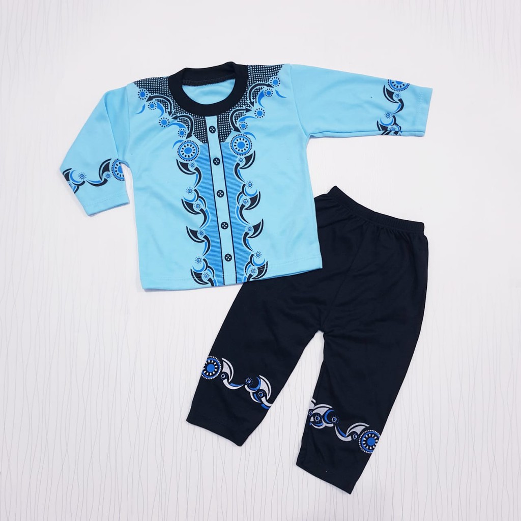 setelan baju muslim anak cowo usia 0-18 bulan / pakaian bayi laki-laki islami baju koko