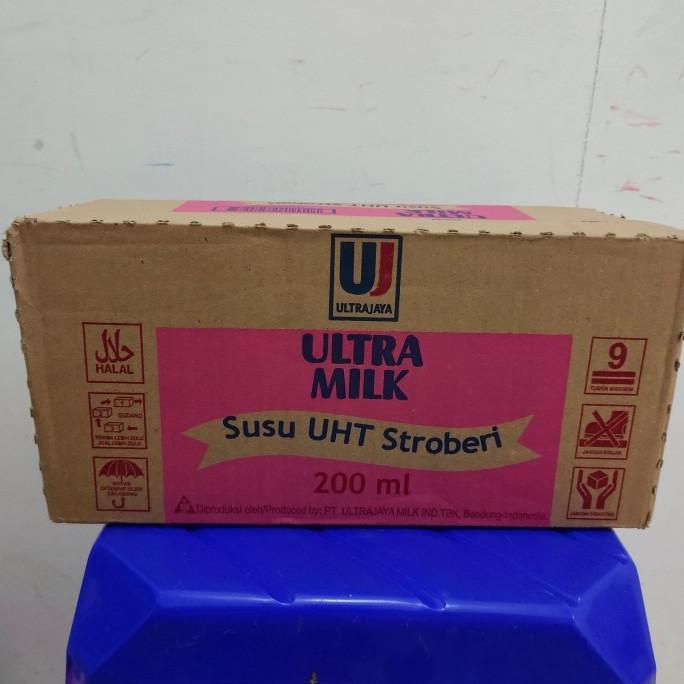 

(BISA COD) ultra susu uht stroberi 200ml, 1 dus isi 24 pcs SALE Kode 893