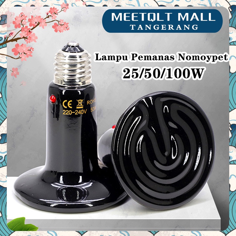 ★25/50/100W★Heater Reptil Lampu Pemanas Bahan Keramik Nomoypet Lampu Pemanas Tanpa Cahaya