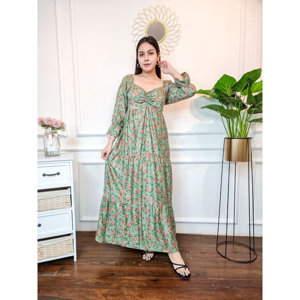 Sweet Honey ~ Daster Bali Dress Bali Gamis Bali Terbaru 2022 Fuji Panjang Motif Bunga Kuma Kuma Bisa COD