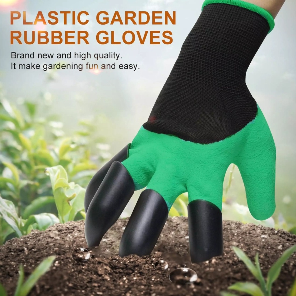 GARDEN GLOVES Sarung Tangan Berkebun Antislip Spandex Garden Gloves Sarung Tangan Dengan Cakar Green