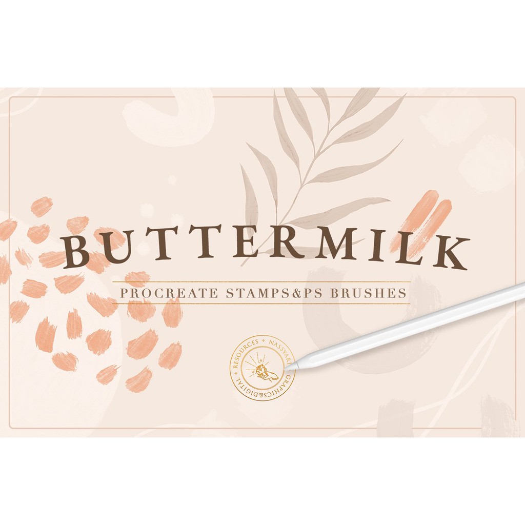 Procreate Brush - Buttermilk Procreate Brush Deco Stamps Aesthetic