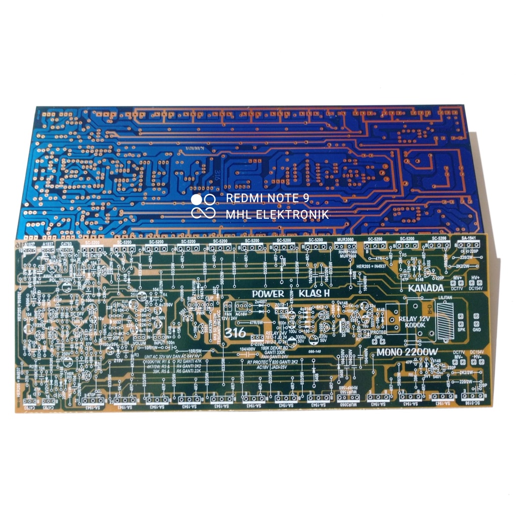 PCB Power Amplifier CLASS H 2200W Mono Type 316