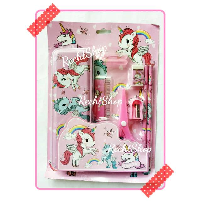 

[jkhu] Study set paket alat tulis karakter unicorn kuda tanduk