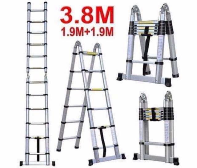 KOVA TANGGA LIPAT 3.8M ALUMINIUM TELESKOPIK TELESCOPIC 3,8 METER M DOBEL