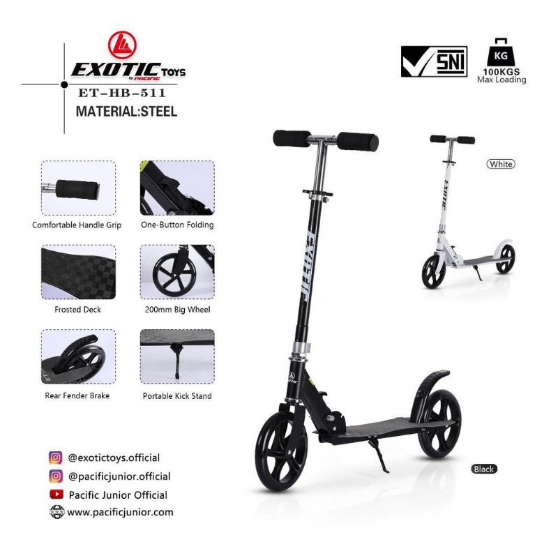 Scooter Skuter Otoped ET-HB-511 512 513 Anak Dewasa EXOTIC Besi | High Quality