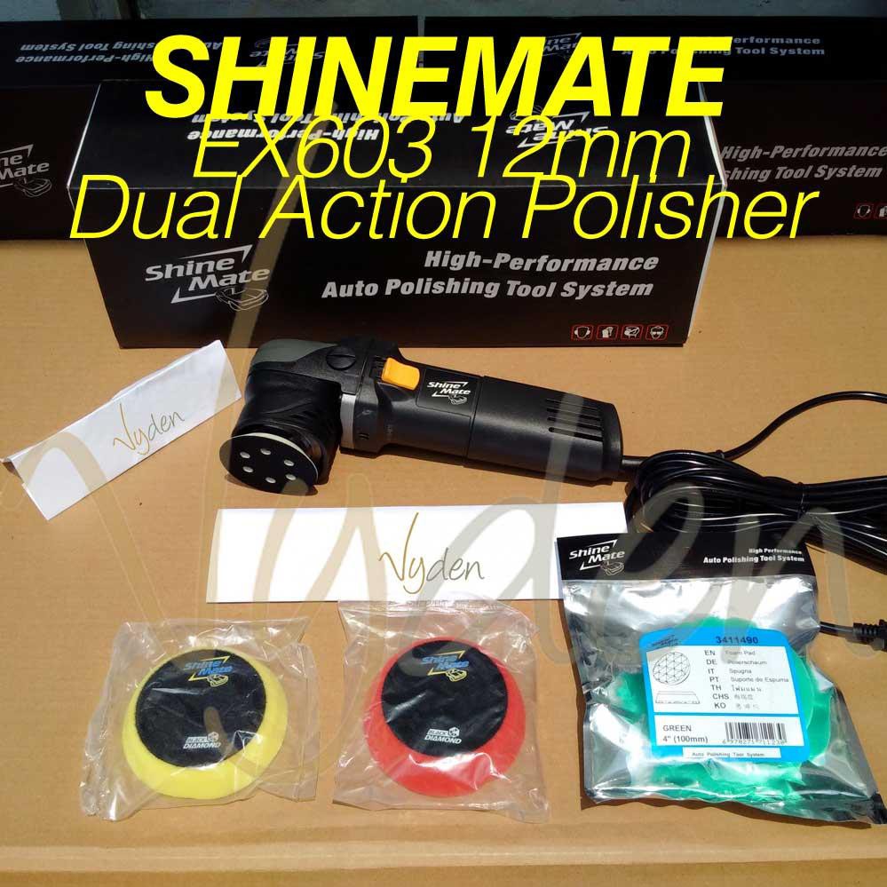 Mesin Poles Dual Action Spot Polisher Shinemate Tipe EX603 3in Orbit 12mm GRATIS 3 PAD