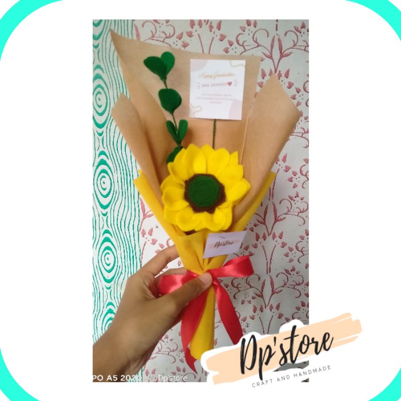 

BUKET BUNGA Wisuda FLANEL Murah Single Flower BISA REQUEST Bunga!