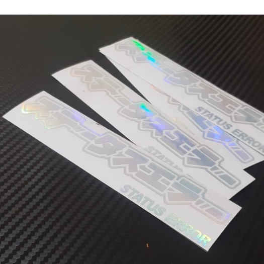 STIKER STATUS ERROR KANJI HOLOGRAM DAN WARNA SOLID CUTTING STICKER