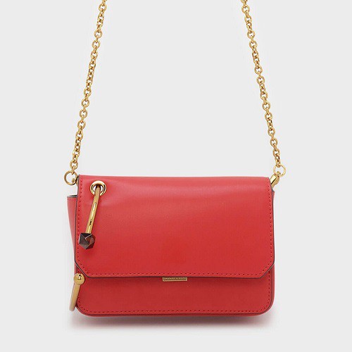 TAS SELEMPANG WANITA CHARLES & KEITH CLUTCH CNK-4361 RED ORIGINAL IMPORT BATAM TERMURAH