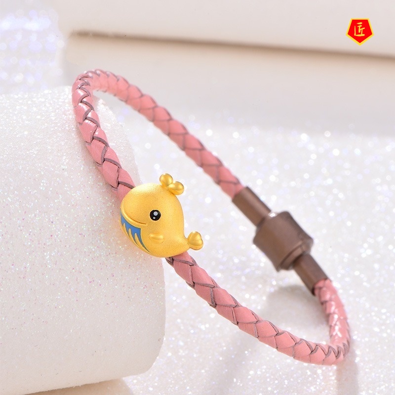 [Ready Stock]Creative Cartoon Ocean Series Lucky Beads Gold Bracelet