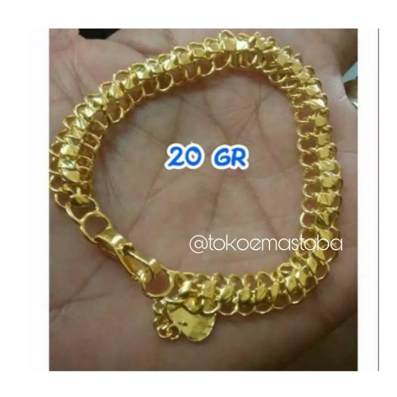 Gelang rante lipan  emas London logam mulia 24k berat 20gram