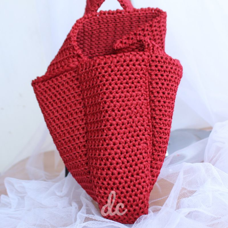 Japanese Knot bag rajut murah / tas knot unik bahan rajut / tas Jepang rajut / tas knot suvenir